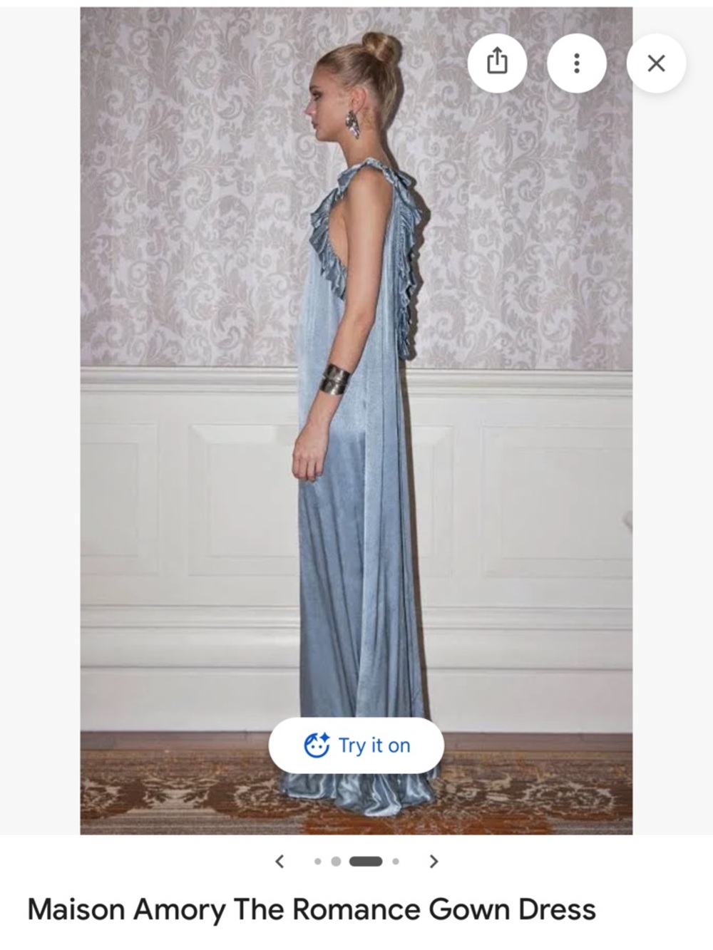 Light Blue Ruffle Maxi Dress - Picture 14 of 16